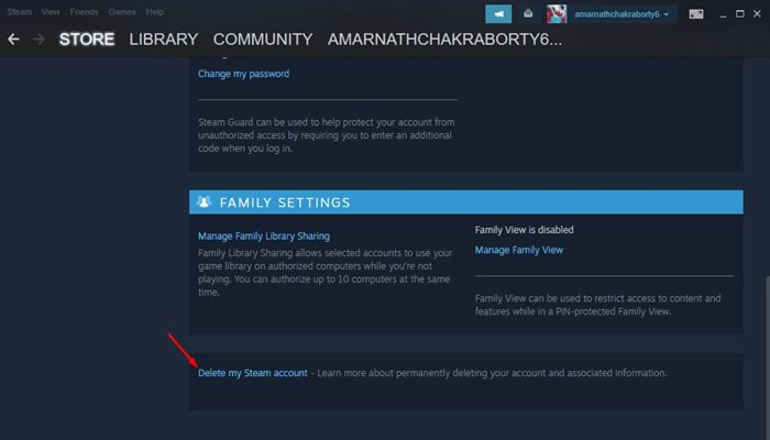 Διαγραφή του λογαριασμού μου στο Steam