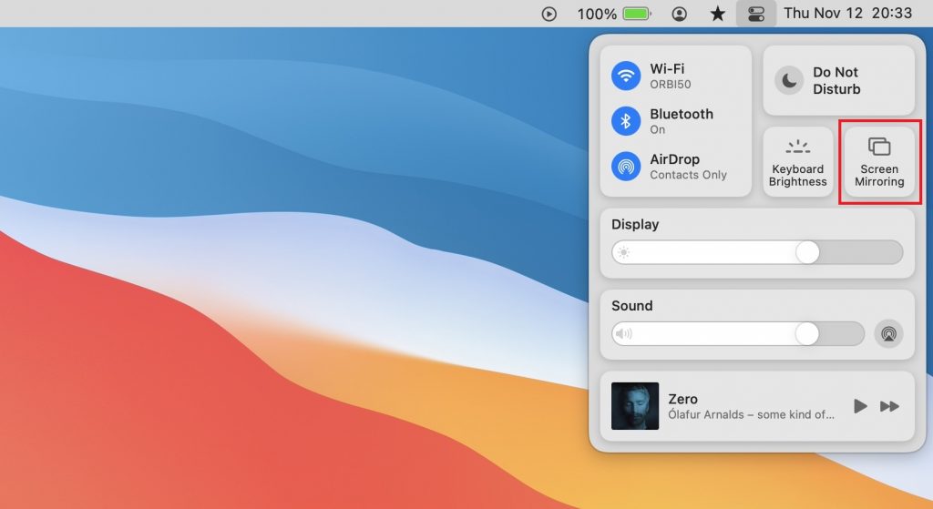 Πατήστε Screen Mirroring σε Mac