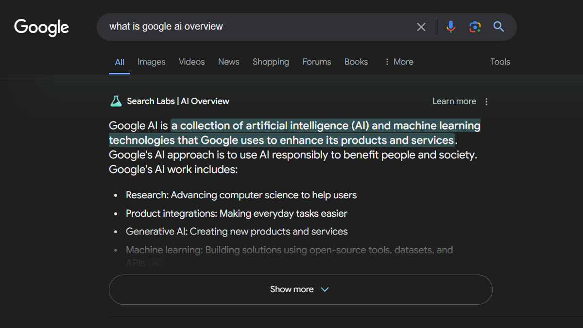 Turn Off Google AI Search Featured Image showing example of an AI overview in a search - turn-off-google-ai-search-feature